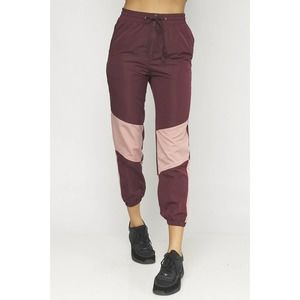 WINE COLORBLOCK DRAWSTRING WATERPROOF JOGGERS